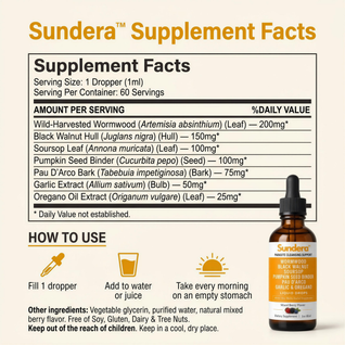Sunderas Wild Harvested Wormwood Herbal Drops